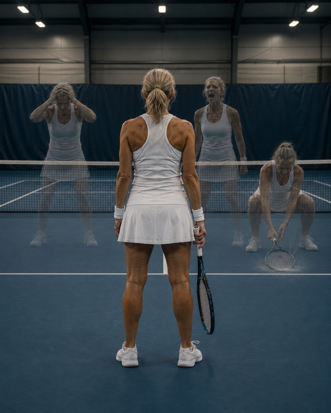 Tennis player resetting between points